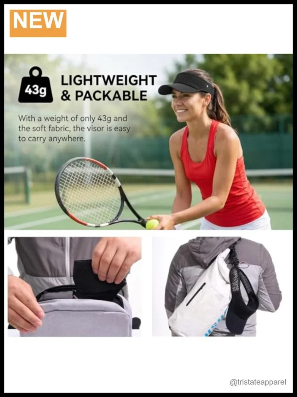LONGLONG Sports Sun Visor Hat Non-Slip Adjustable Breathable Ponytail Friendly